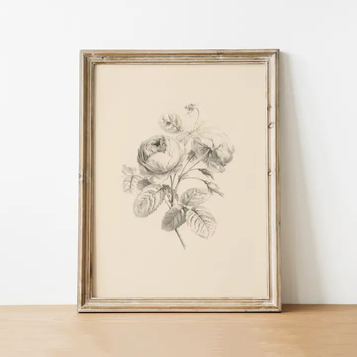 Vintage Floral Art Print 11" x 14"