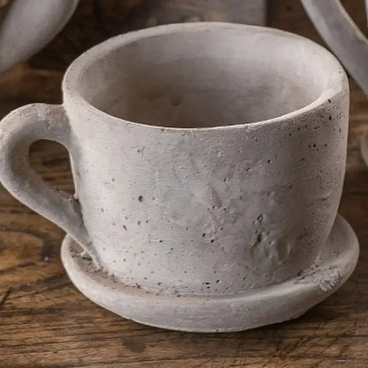 Concrete Teacup Planter, Large