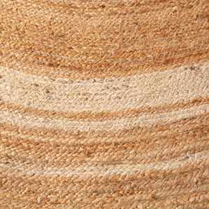 Natural and Ivory Round Jute Rug 7'