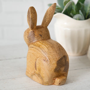 Hand-Carved Bunny Figurine