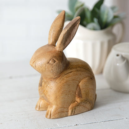 Hand-Carved Bunny Figurine