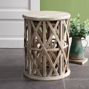 Basket Weave Accent Tables, Set of Two