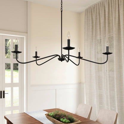 Ellie 40" Black Farmhouse Chandelier