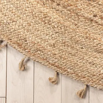 Bohemian Hand-Braided Jute Rug 4ft