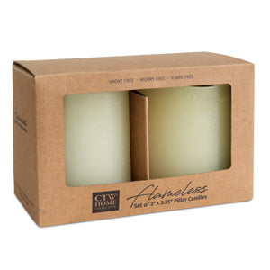 Flameless Set of 3'' x 3.35'' Pillar Candles