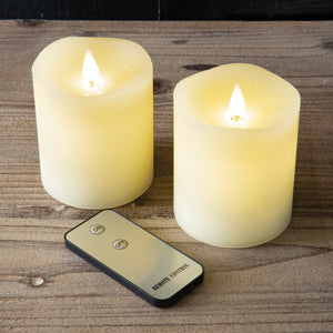 Flameless Set of 3'' x 3.35'' Pillar Candles