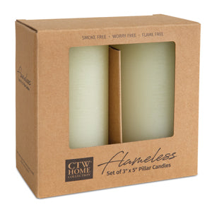 Flameless Set of 3'' x 5'' Pillar Candles