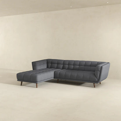 Addison Left Sectional Ash Grey Fabric Sofa