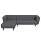 Addison Left Sectional Ash Grey Fabric Sofa