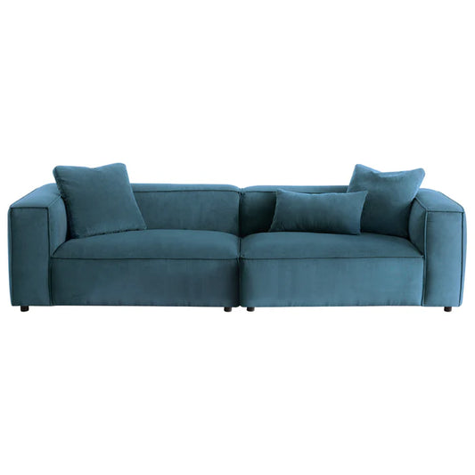 Conner Blue Corduroy Sofa 110"