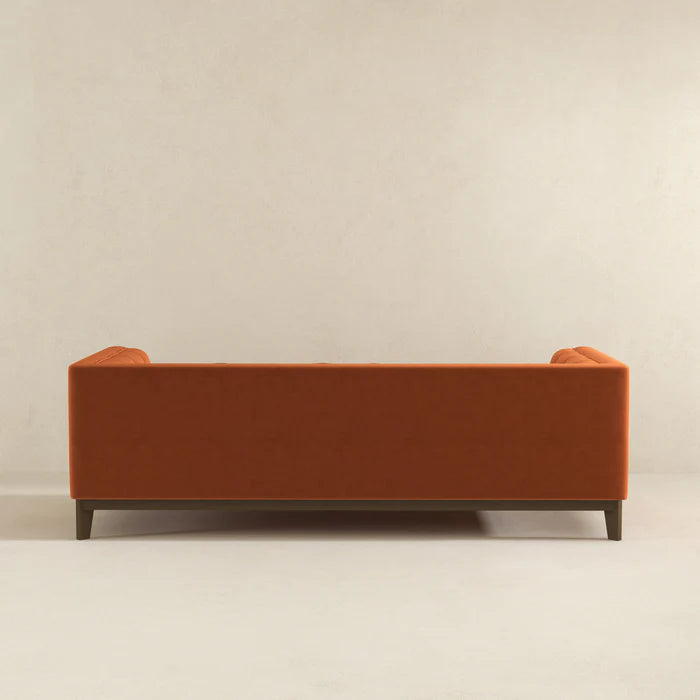 Martha Mid-Century Orange Velvet Modern Sofa