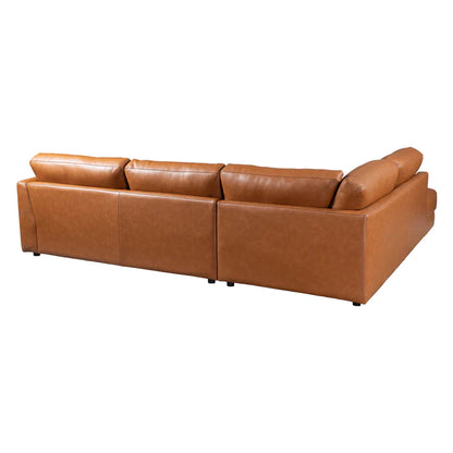 Alexa Genuine Leather Sectional Sofa Left Facing