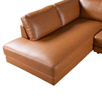 Alexa Genuine Leather Sectional Sofa Left Facing