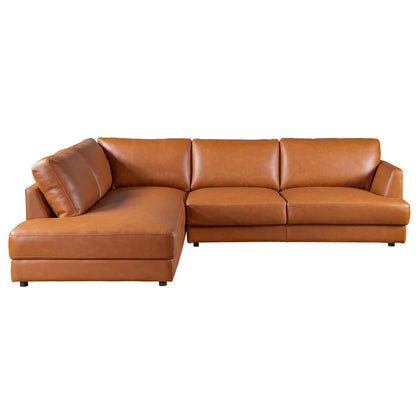 Alexa Genuine Leather Sectional Sofa Left Facing