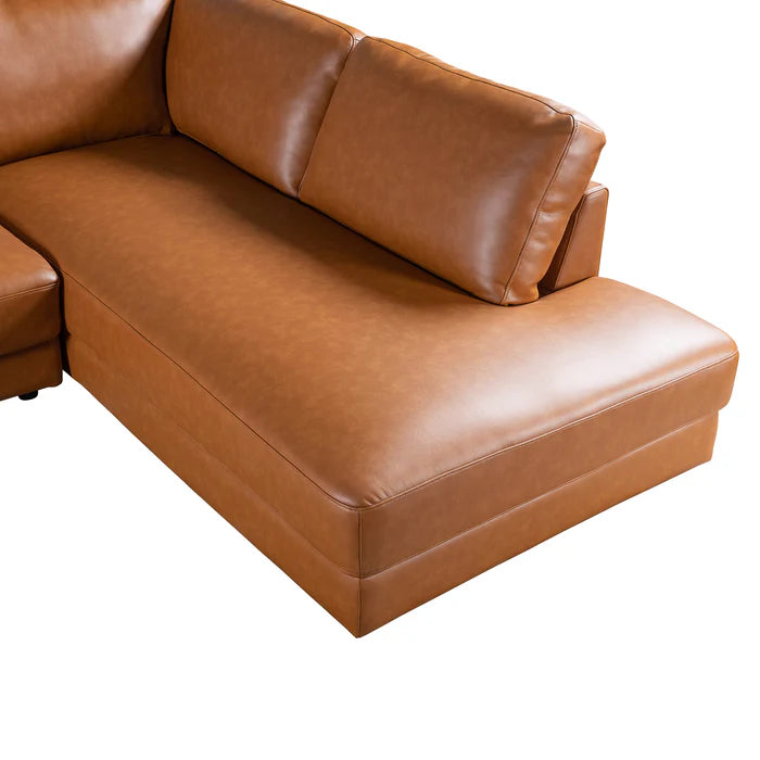 Alexa Genuine Leather Sectional Sofa Right Facing