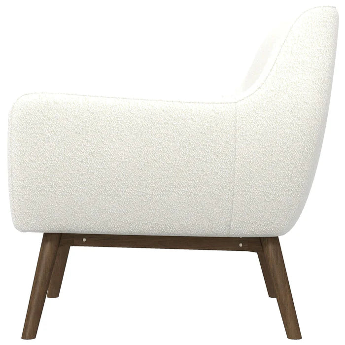 White Boucle Lounge Chair