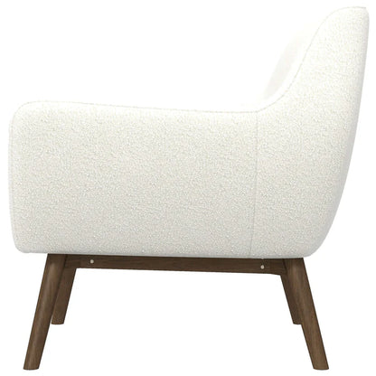 White Boucle Lounge Chair