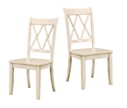 Transitional Double X-Back Design Side Chair Set of 2