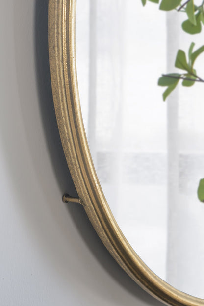 Circle Wall Mirror with Gold Metal Frame, Accent Mirror, 26" and 32"