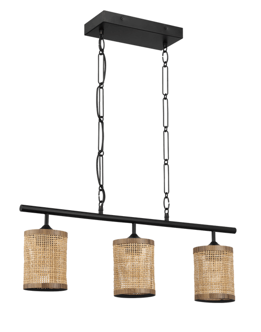 Natural Rattan Shade Farmhouse Ceiling Lamp