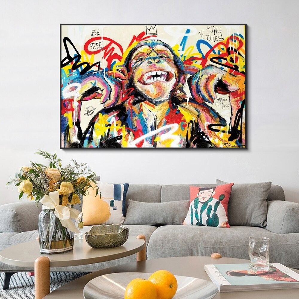 Laughing Monkey Oil Painting On Canvas (Various Sizes)