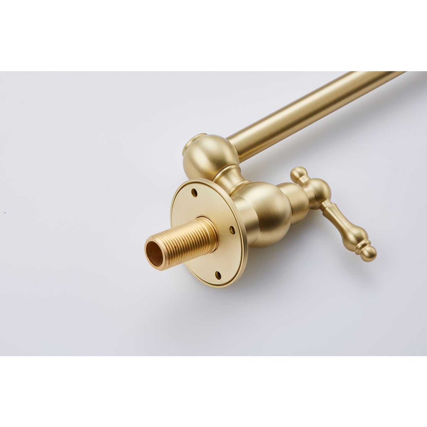 Wall Mount Folding Kitchen Pot Filler Faucet, Brushed Gold