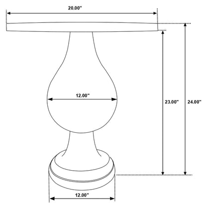 Black Stain Pedestal Accent Table