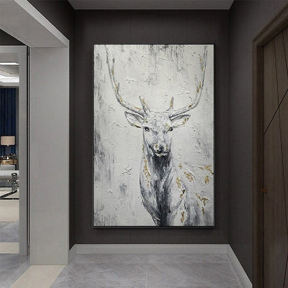 Hand Painted Rich Deer Oil Painting On Canvas