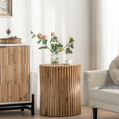 Accent Table with Vertical Texture