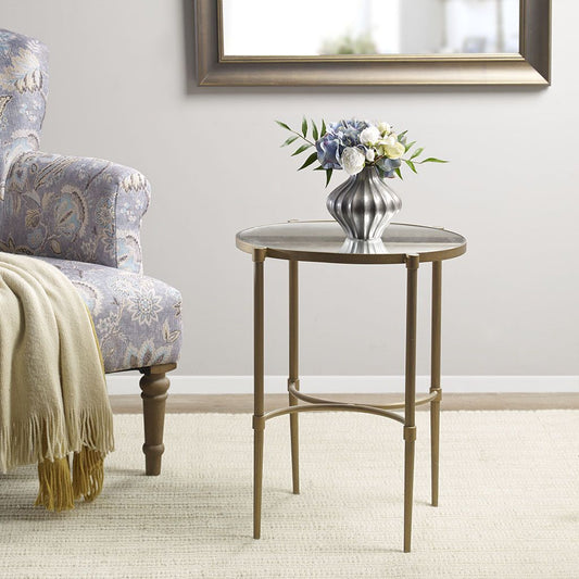 Oval Accent Table, Antique bronze