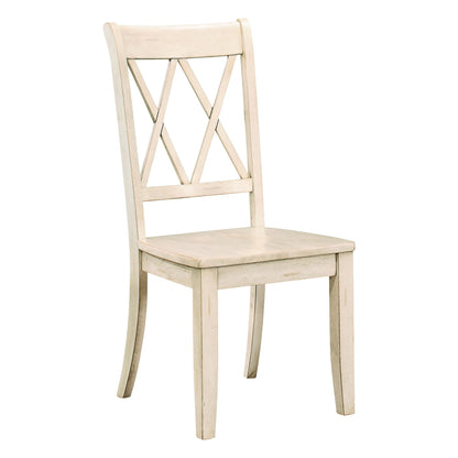 Transitional Double X-Back Design Side Chair Set of 2