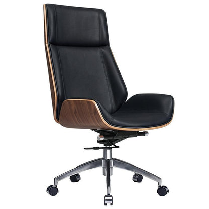 Ergonomic Office Chair Swivel Armless Seat Chair High Back Genuine Leather, five leather colors to choose from