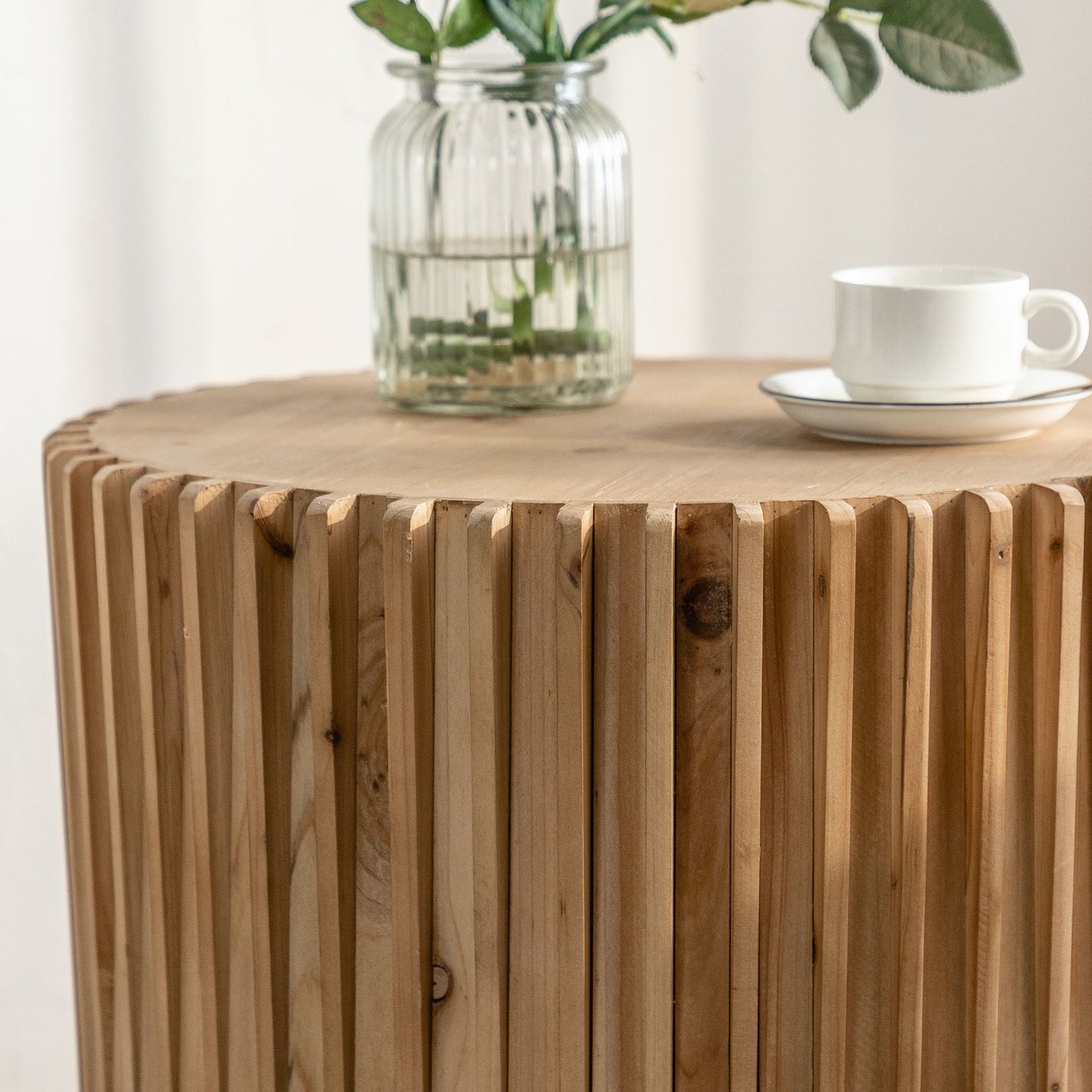 Accent Table with Vertical Texture