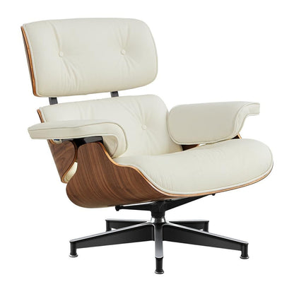 Eames Lounge Copy Armchair With Ottoman Genuine Leather Swivel Chair