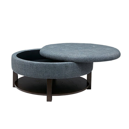 Miller Round Storage Ottoman, grey