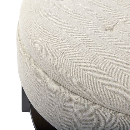 Miller Round Storage Ottoman, off-white