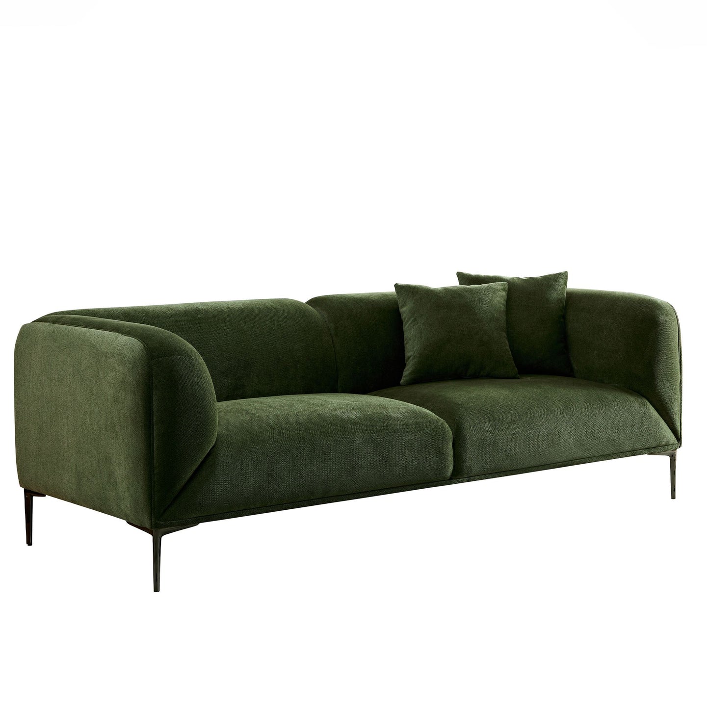 Green Modern Sofa With Metal Legs 89"