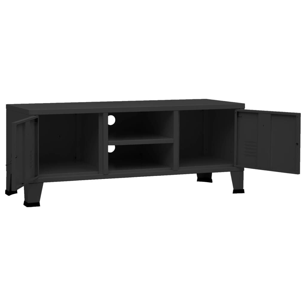 Industrial TV Stand Black 41.3"x13.8"x16.5" Metal