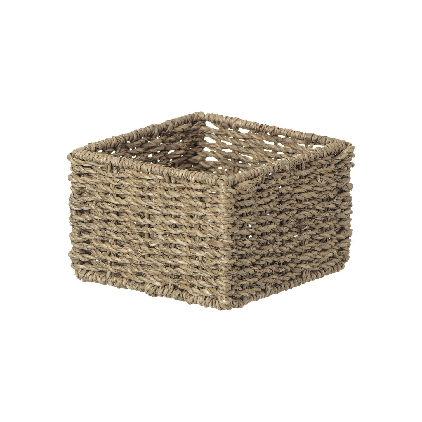 Natural Sea Grass Stackable Bin Set (14.17-in W x 3.94-in H x 14.17-in D)