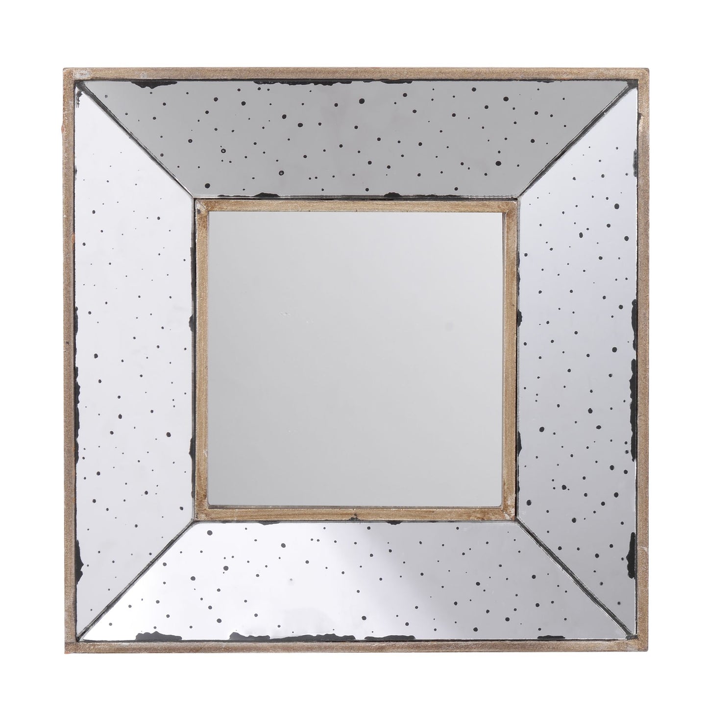 Distressed Silver Square Accent Mirror, 12x12