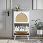 Shoe Organizing Cabinet With High Feet and Arched Top Rattan Shoe Cabinet (2 Stacking Bins) 54x24x98cm, White