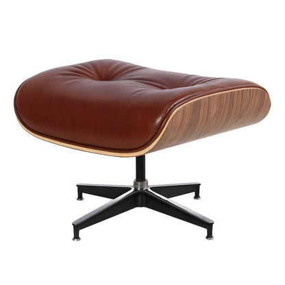 Eames Lounge Copy Armchair With Ottoman Genuine Leather Swivel Chair