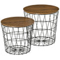 Round Accent Side Tables with Removable Top for Storage