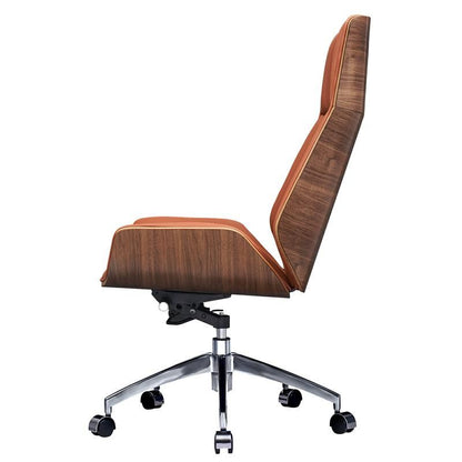 Ergonomic Office Chair Swivel Armless Seat Chair High Back Genuine Leather, five leather colors to choose from