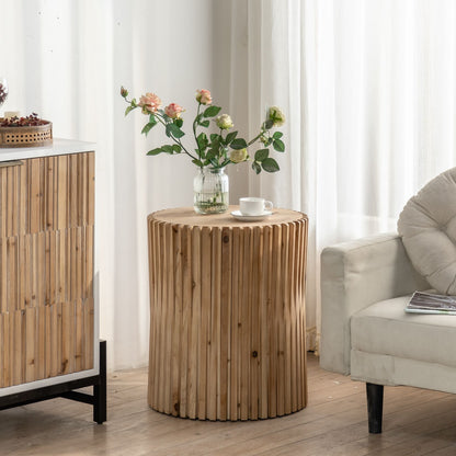 Accent Table with Vertical Texture