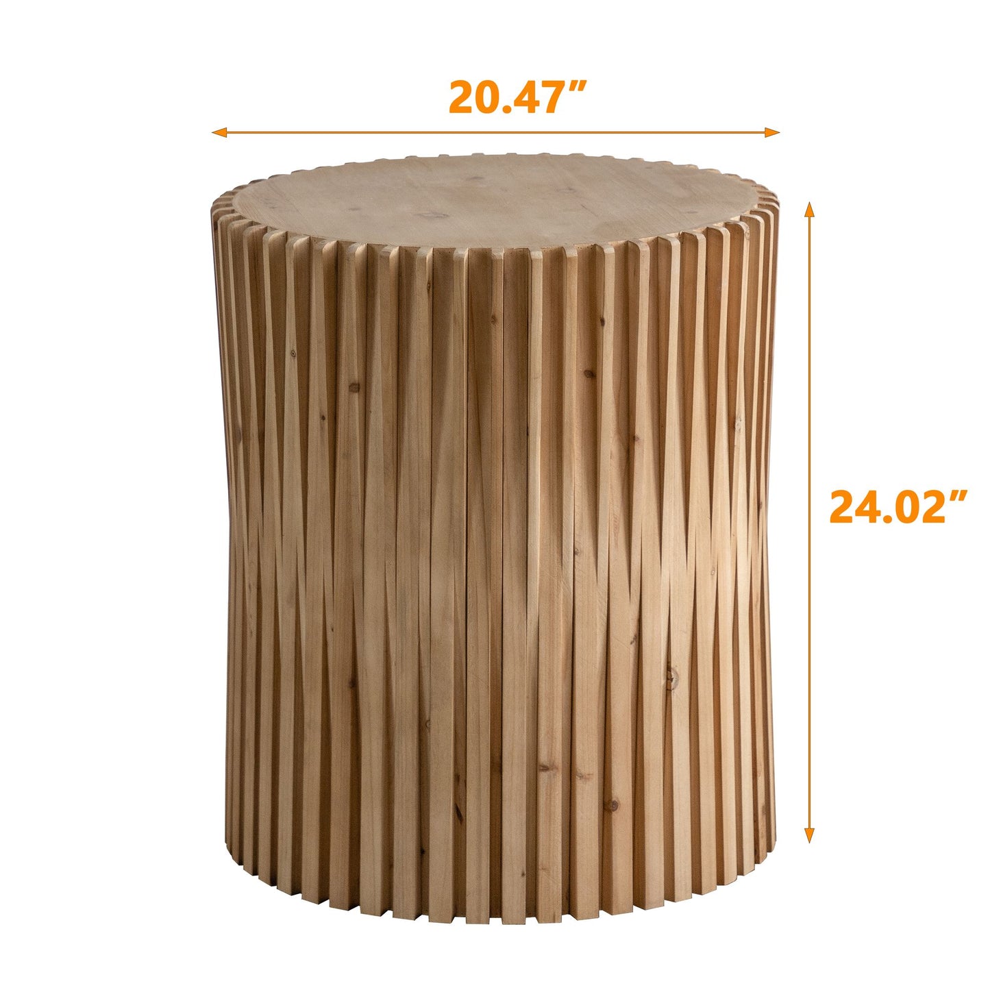 Accent Table with Vertical Texture