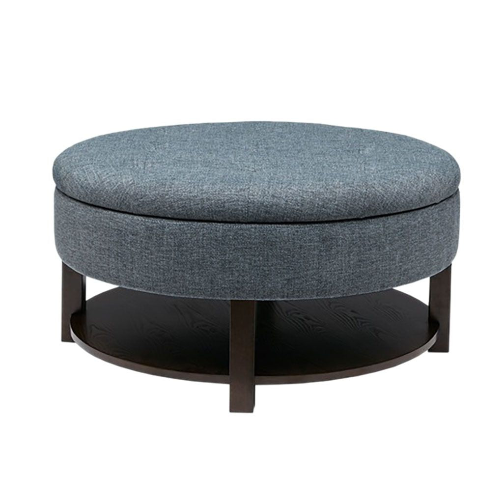 Miller Round Storage Ottoman, grey