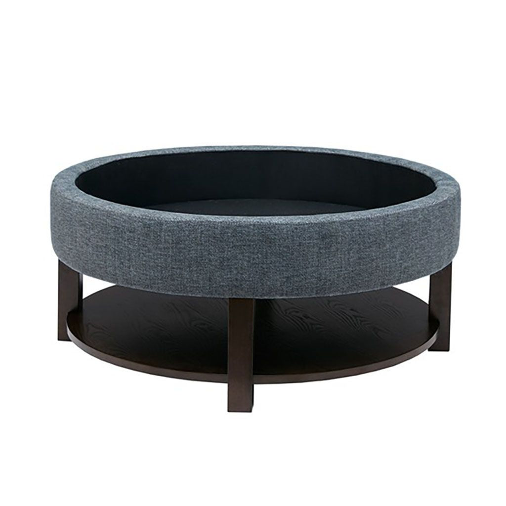 Miller Round Storage Ottoman, grey