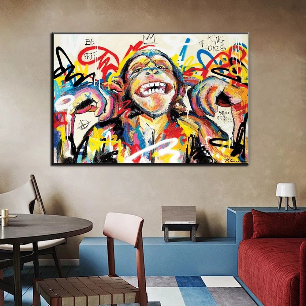 Laughing Monkey Oil Painting On Canvas (Various Sizes)