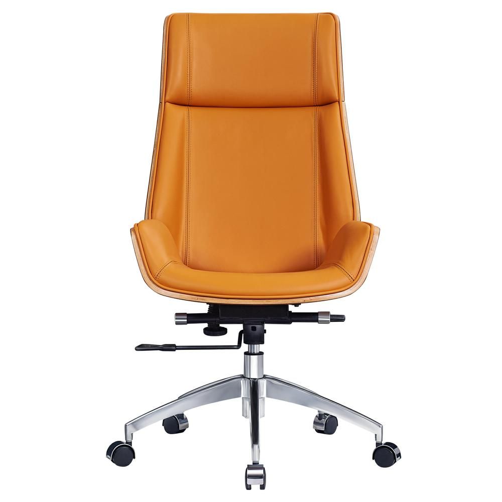 Ergonomic Office Chair Swivel Armless Seat Chair High Back Genuine Leather, five leather colors to choose from